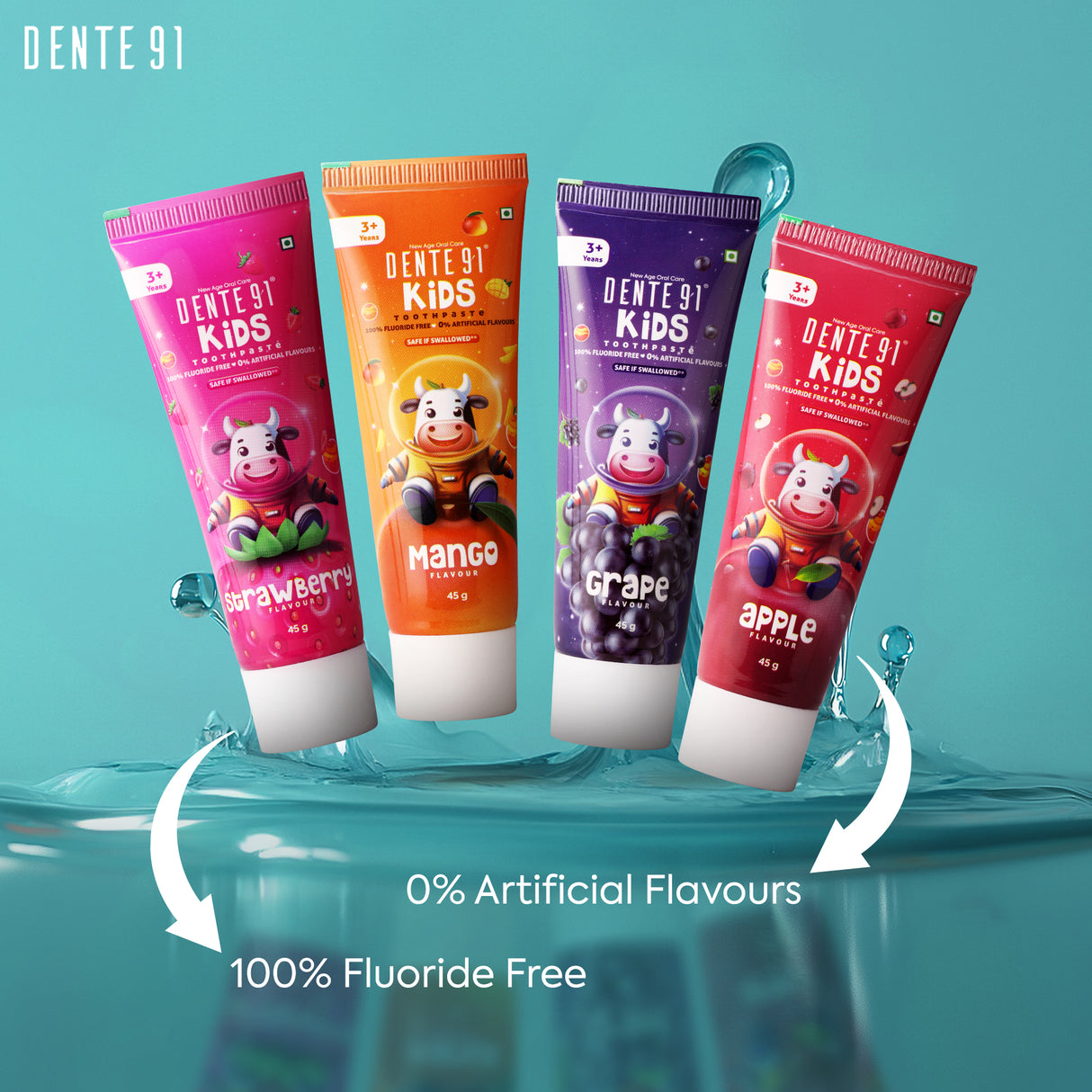 Dente91 Kids Toothpaste, Pack of 4 - Dente91