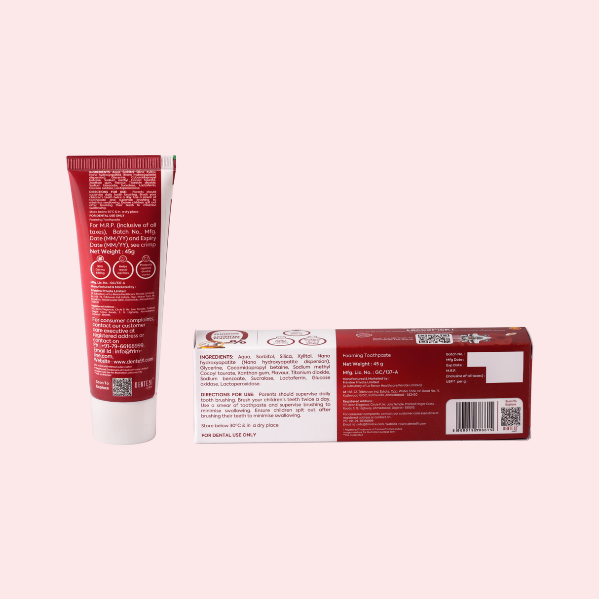 Dente91 Kids Toothpaste, Apple Flavour - Dente91