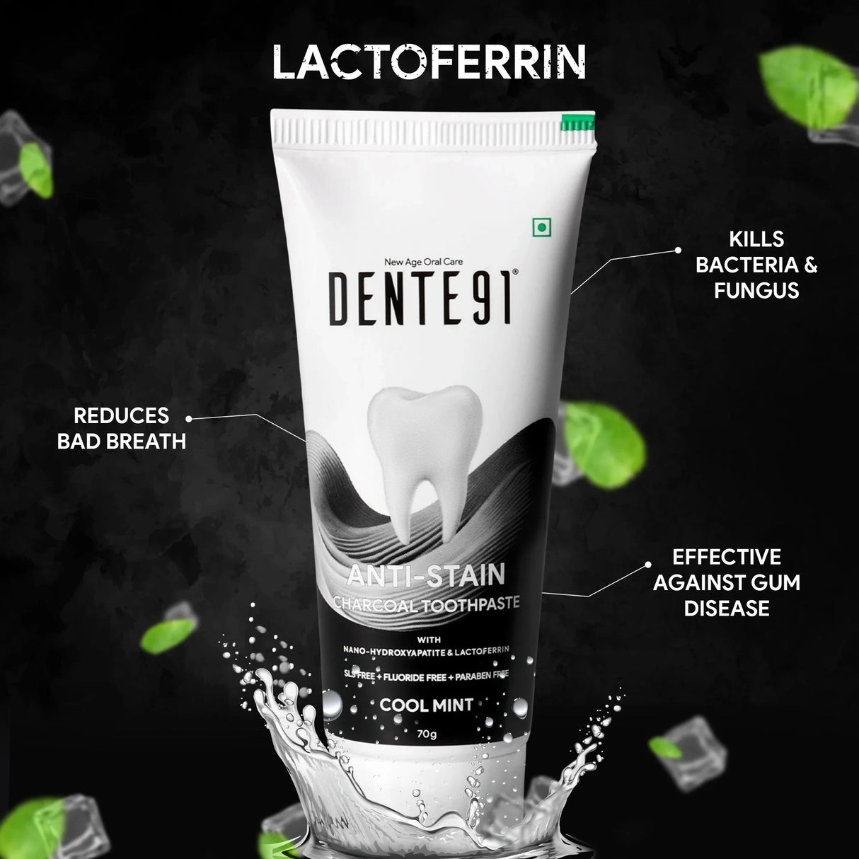 Dente91 Anti-Stain Charcoal Toothpaste - Dente91