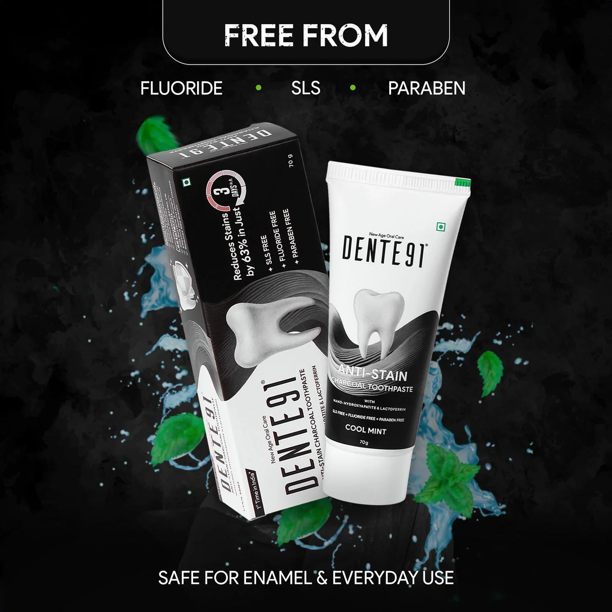 Dente91 Anti-Stain Charcoal Toothpaste - Dente91