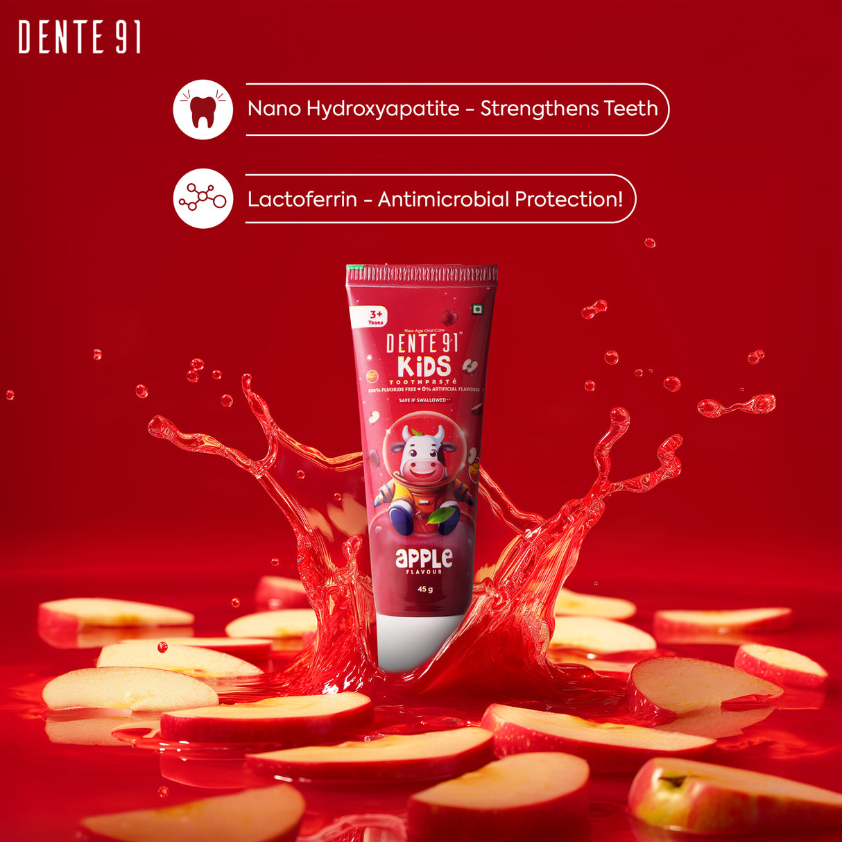 Dente91 Kids Toothpaste, Apple Flavour - Dente91