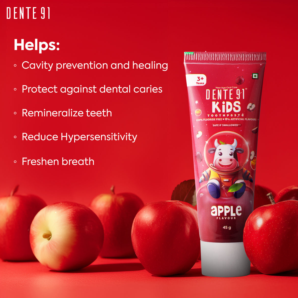 Dente91 Kids Toothpaste, Apple Flavour - Dente91