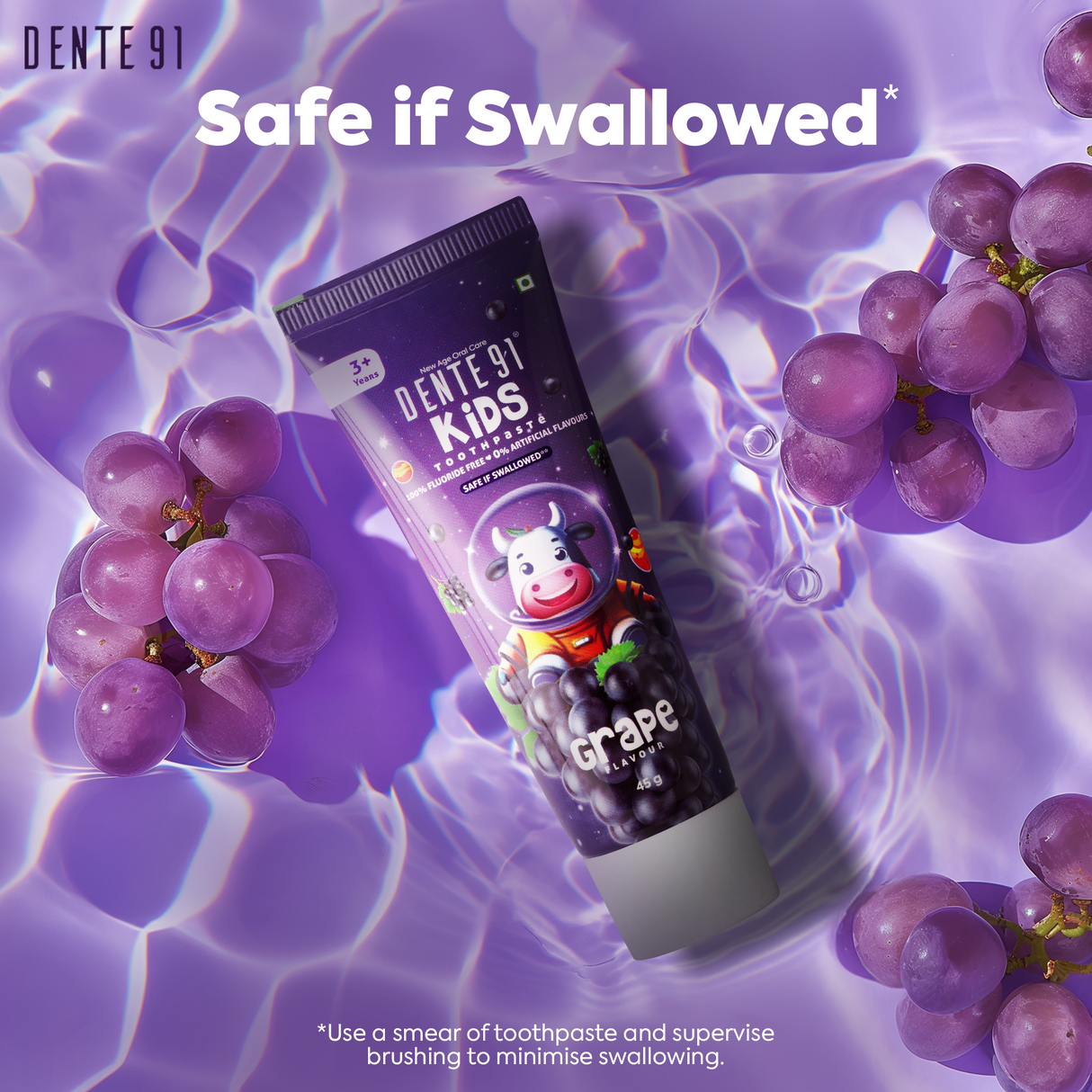 Dente91 Kids Toothpaste, Grape Flavour - Dente91