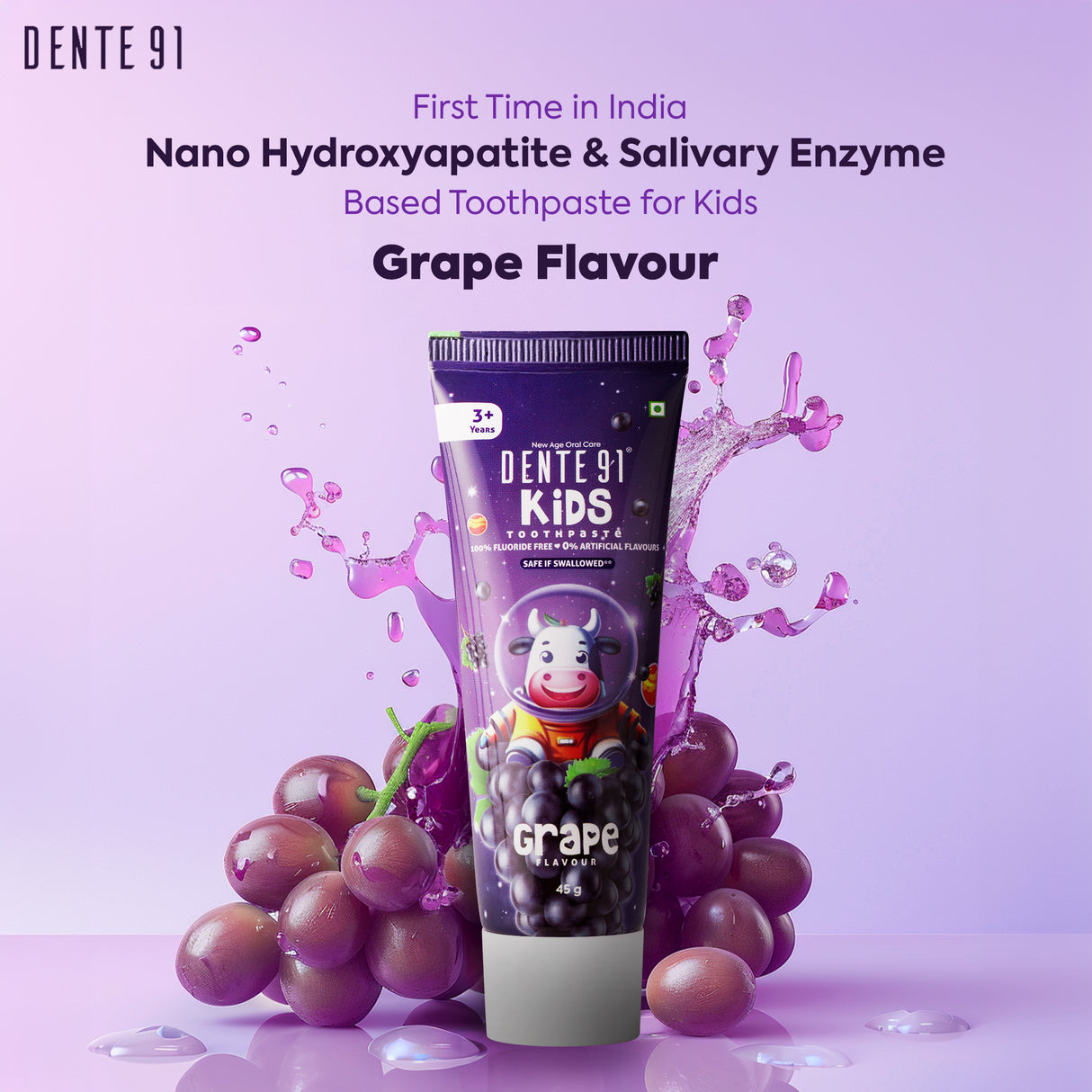 Dente91 Kids Toothpaste, Grape Flavour - Dente91