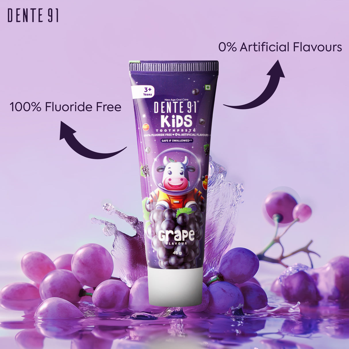 Dente91 Kids Toothpaste, Grape Flavour - Dente91