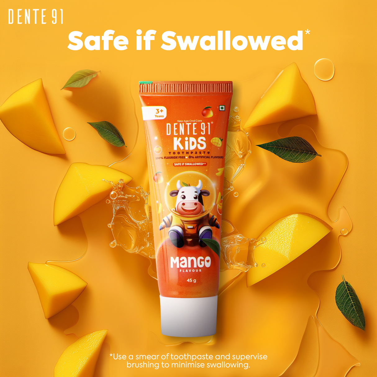 Dente91 Kids Toothpaste, Mango Flavour - Dente91