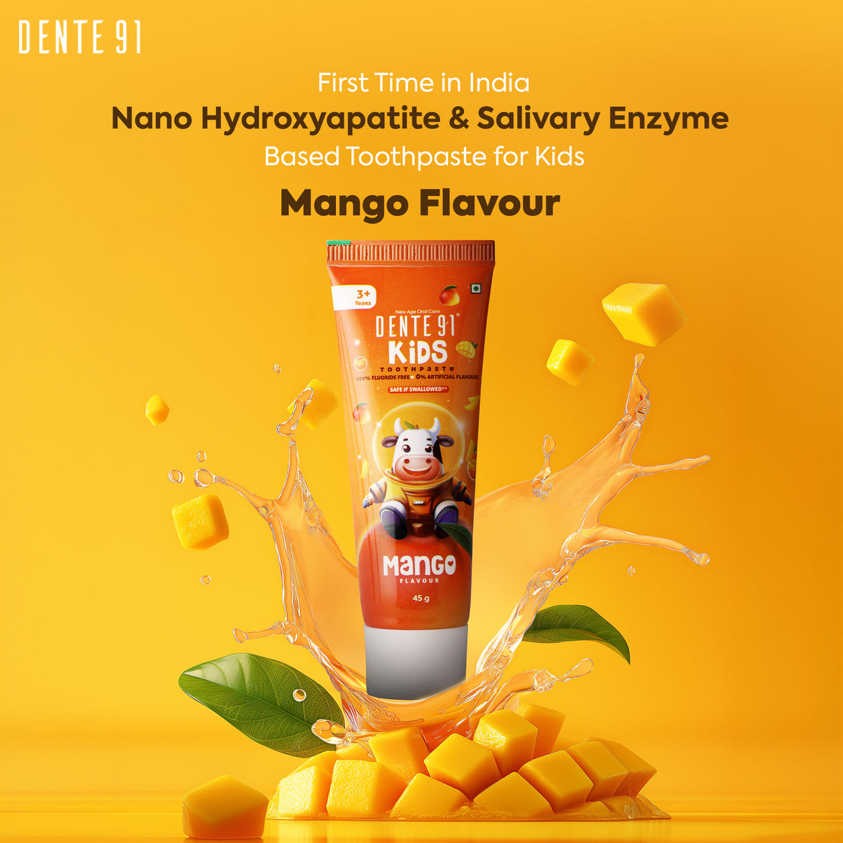 Dente91 Kids Toothpaste, Mango Flavour - Dente91