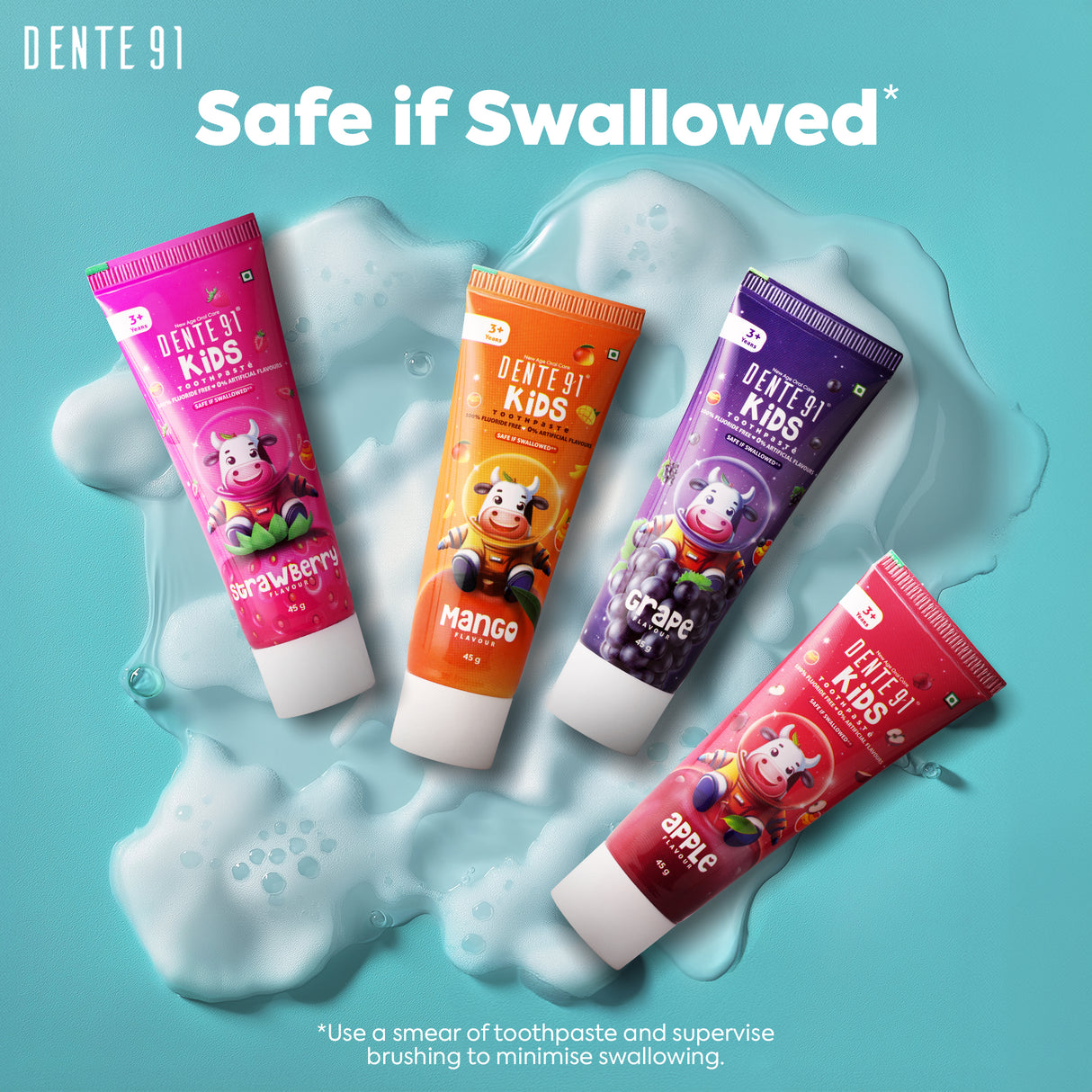 Dente91 Kids Toothpaste, Pack of 4 - Dente91