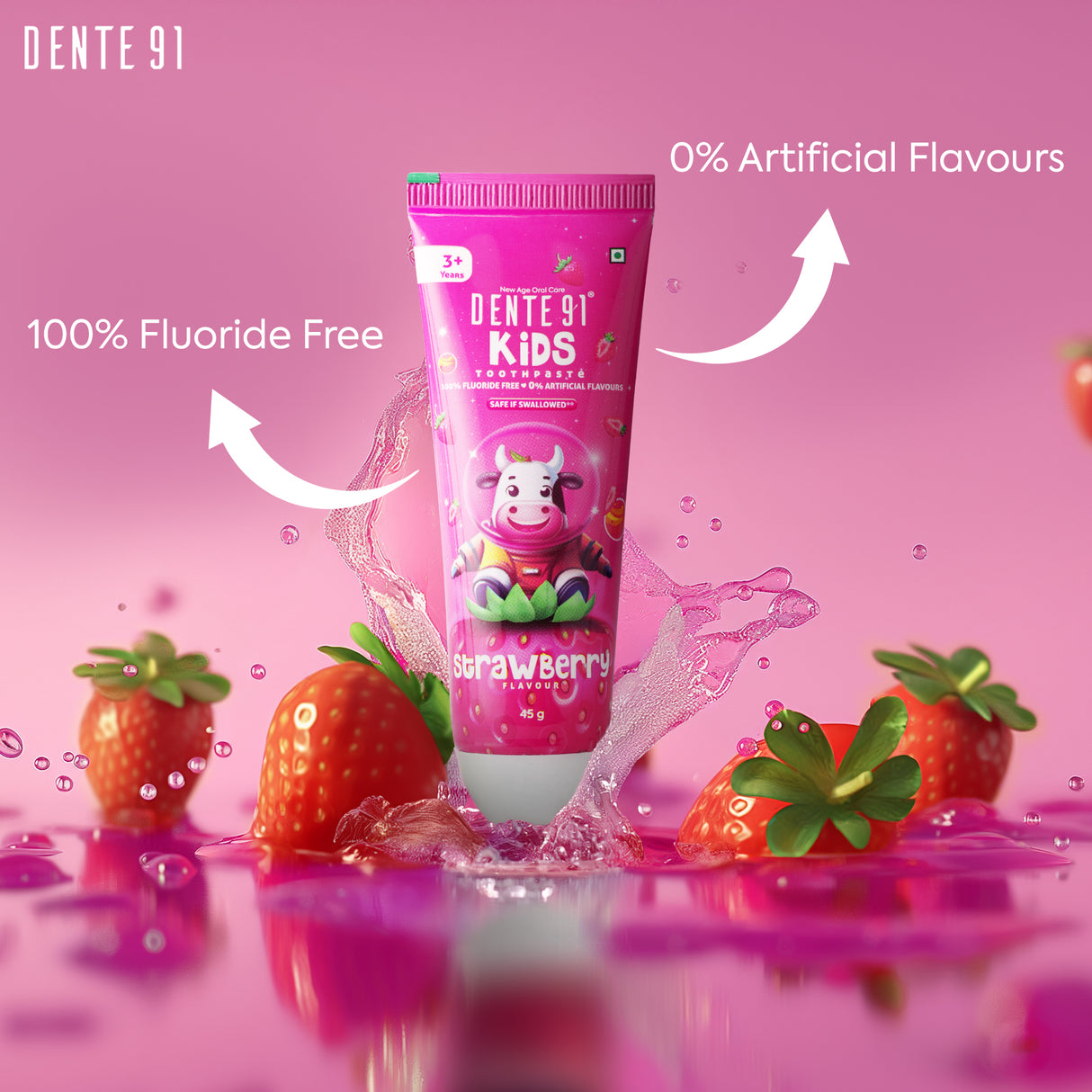 Dente91 Kids Toothpaste, Strawberry Flavour - Dente91