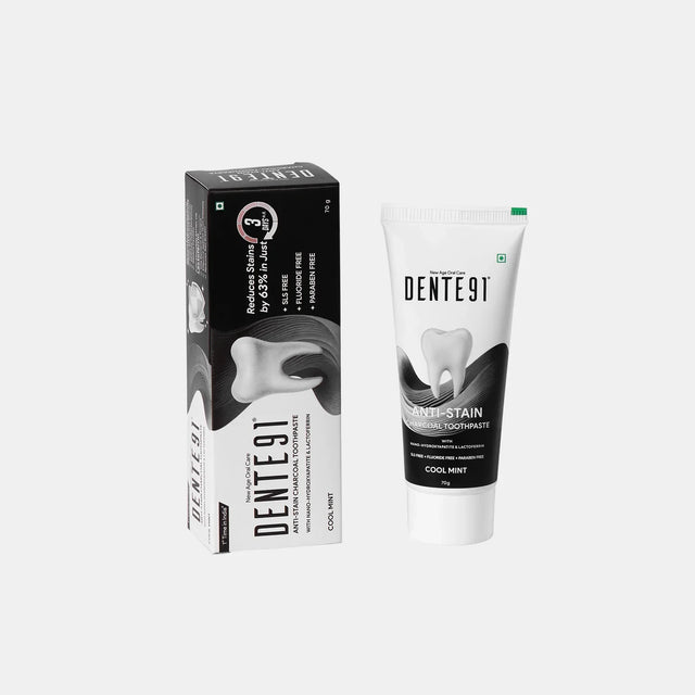 Dente91 Anti-Stain Charcoal Toothpaste - Dente91