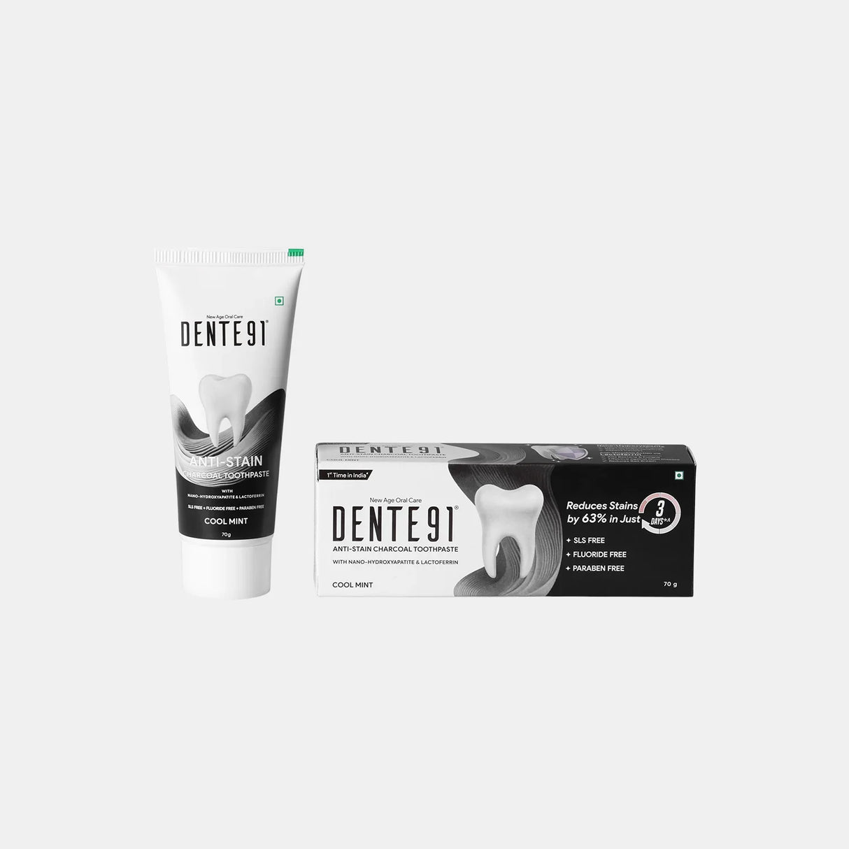 Dente91 Anti-Stain Charcoal Toothpaste - Dente91