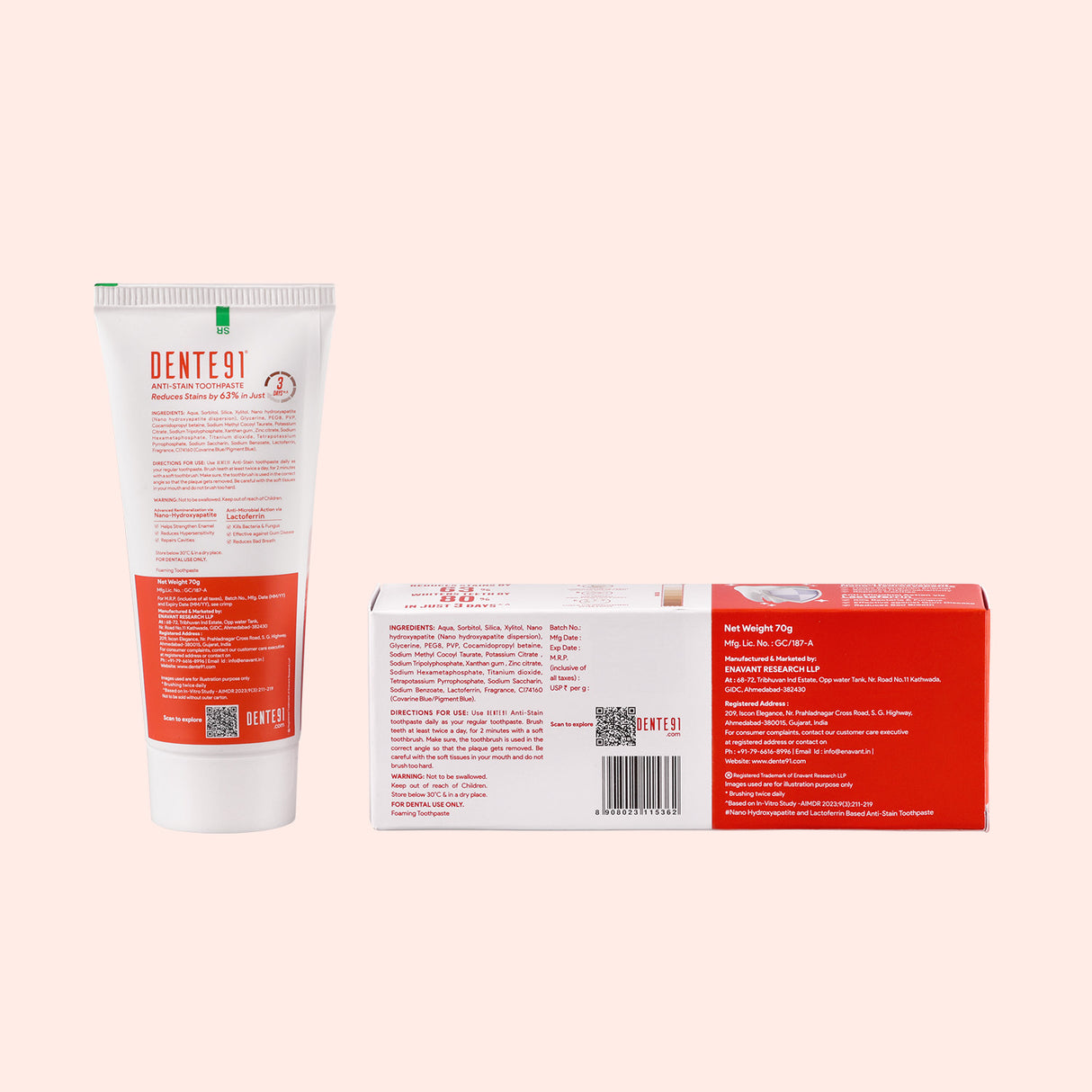 Dente91 Anti-Stain Expert Toothpaste - Dente91