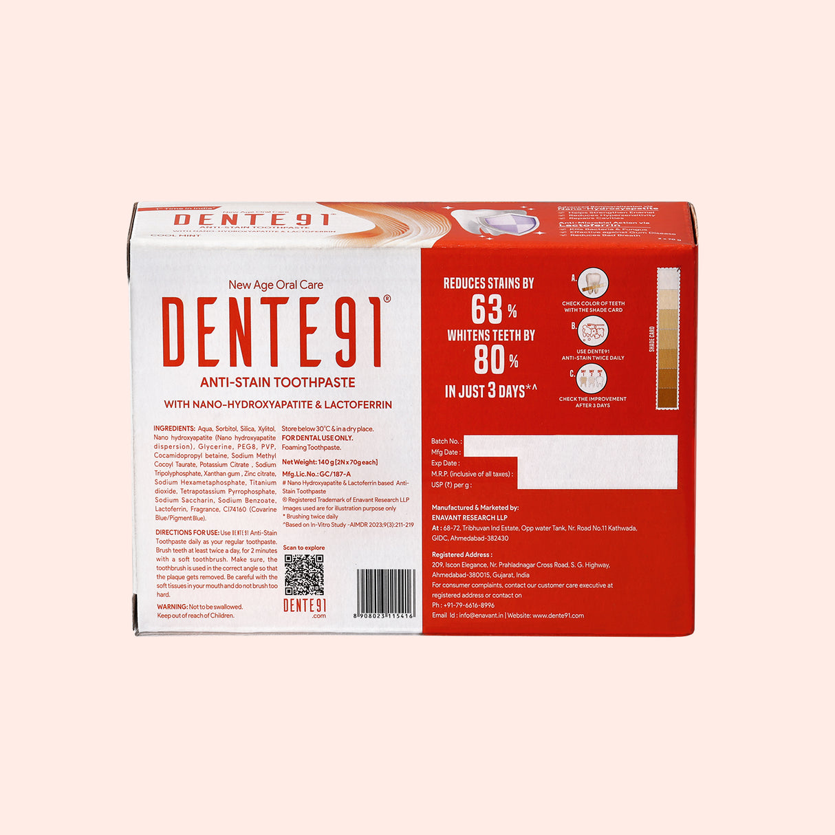 Dente91 Anti-Stain Expert Toothpaste - Dente91