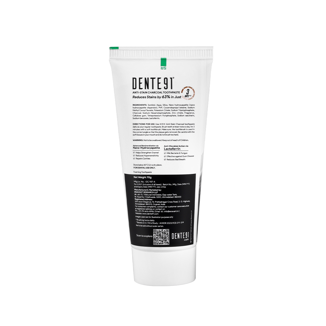 Dente91 Anti-Stain Charcoal Toothpaste