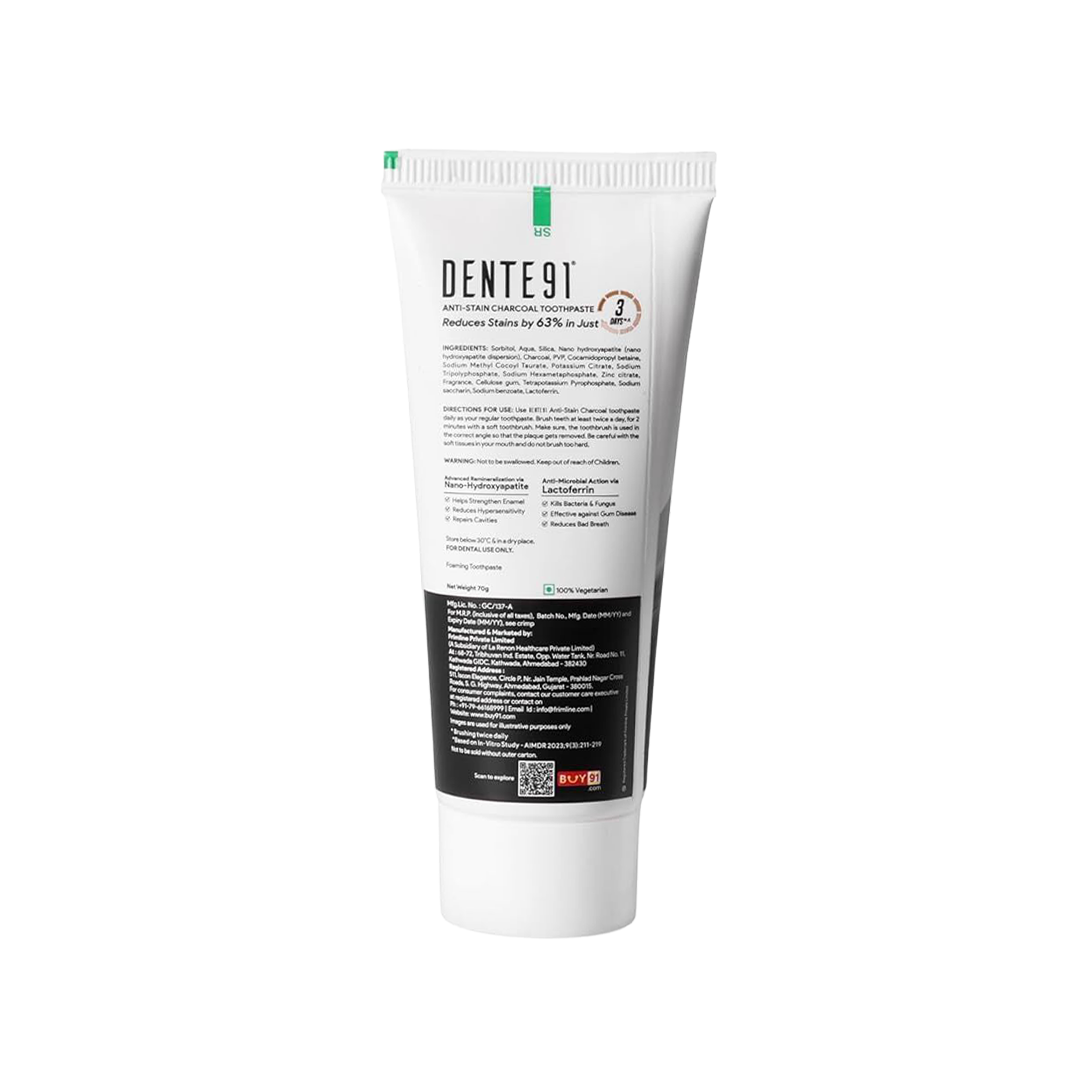 Dente91 Anti-Stain Charcoal Toothpaste